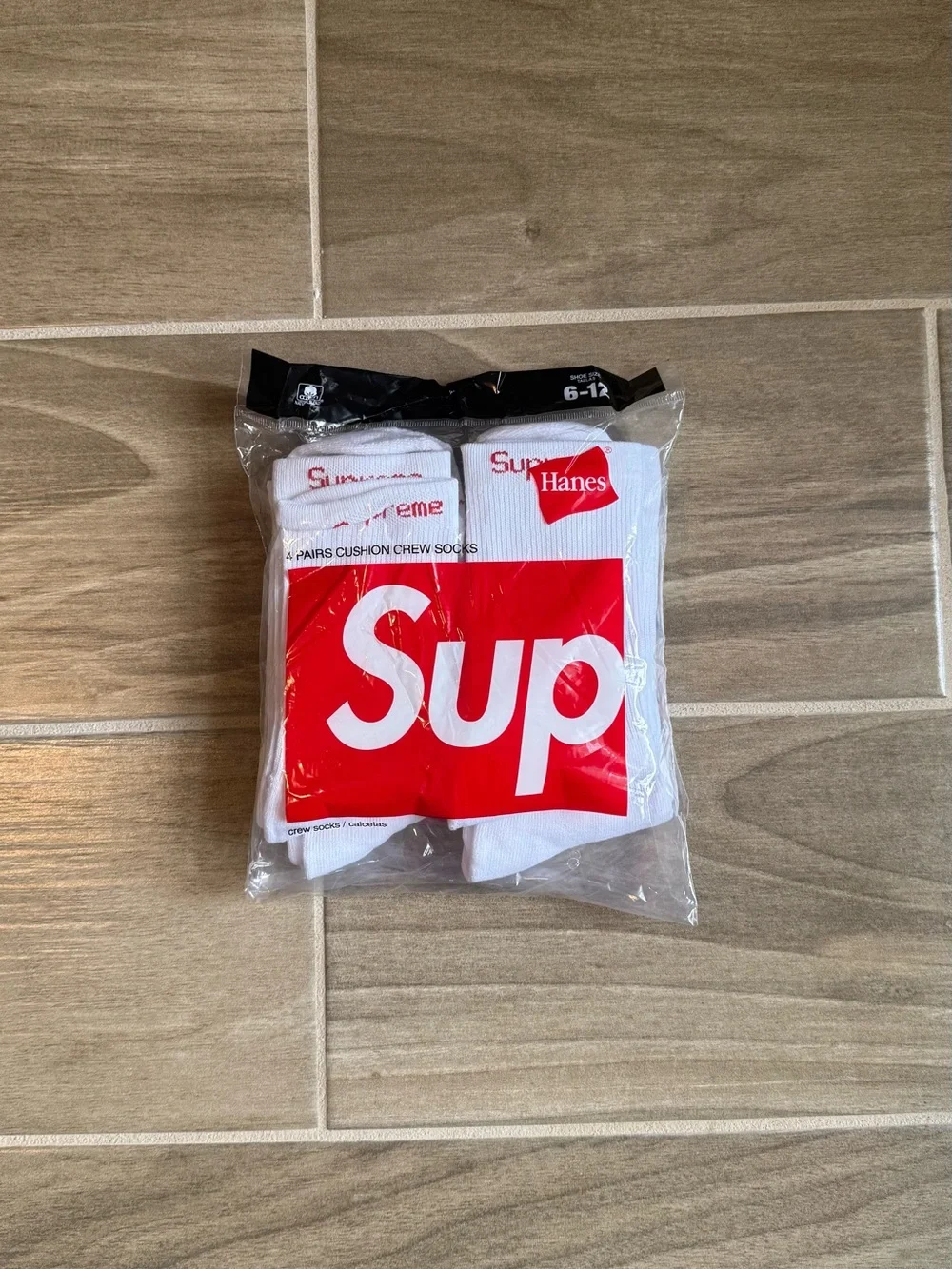 White Supreme Crew Socks - 4 Pack